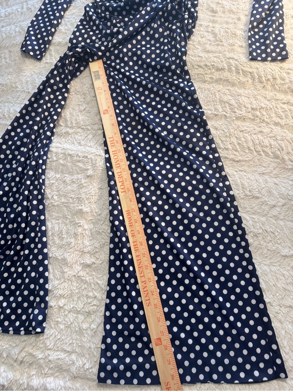 Vintage 70s Polka Dot Wide Leg Jumpsuit Tie Waist Disco Mod - Picture 4 of 9